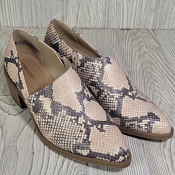 Maurices Amanda Snakeprint Slip On Ankle Boots Womens Size 8 - Picture 10 of 13